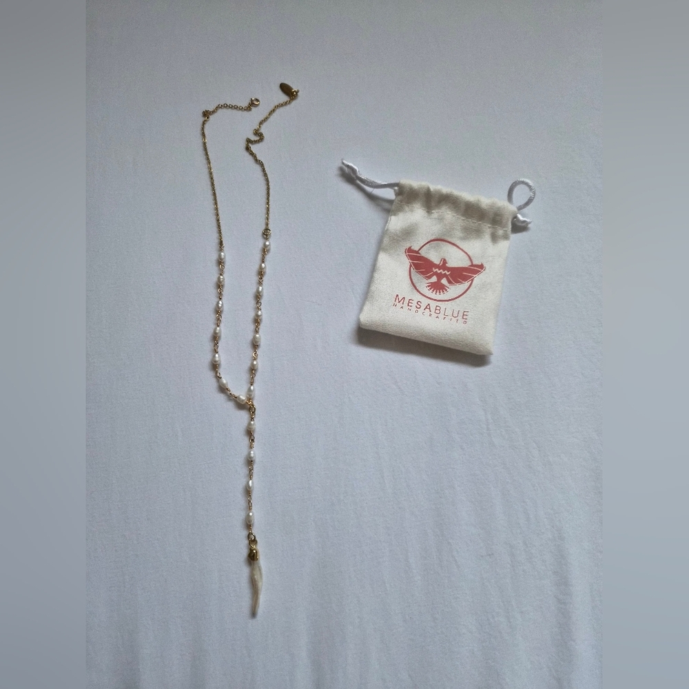 Gold and White Necklace